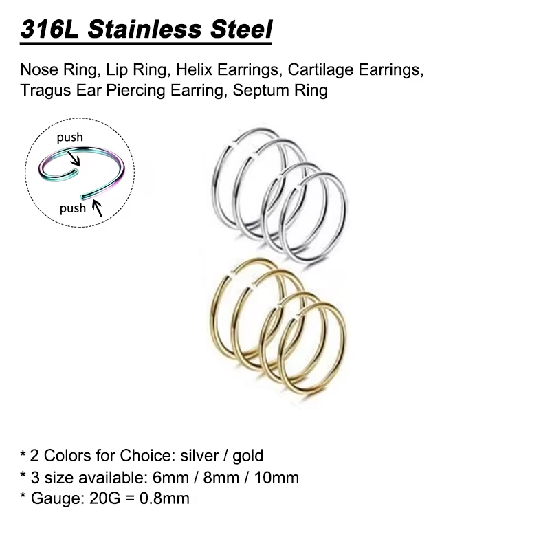 6pcs/lot Hypoallergenic Nose R - Body Jewelry Nose Studs review and price
