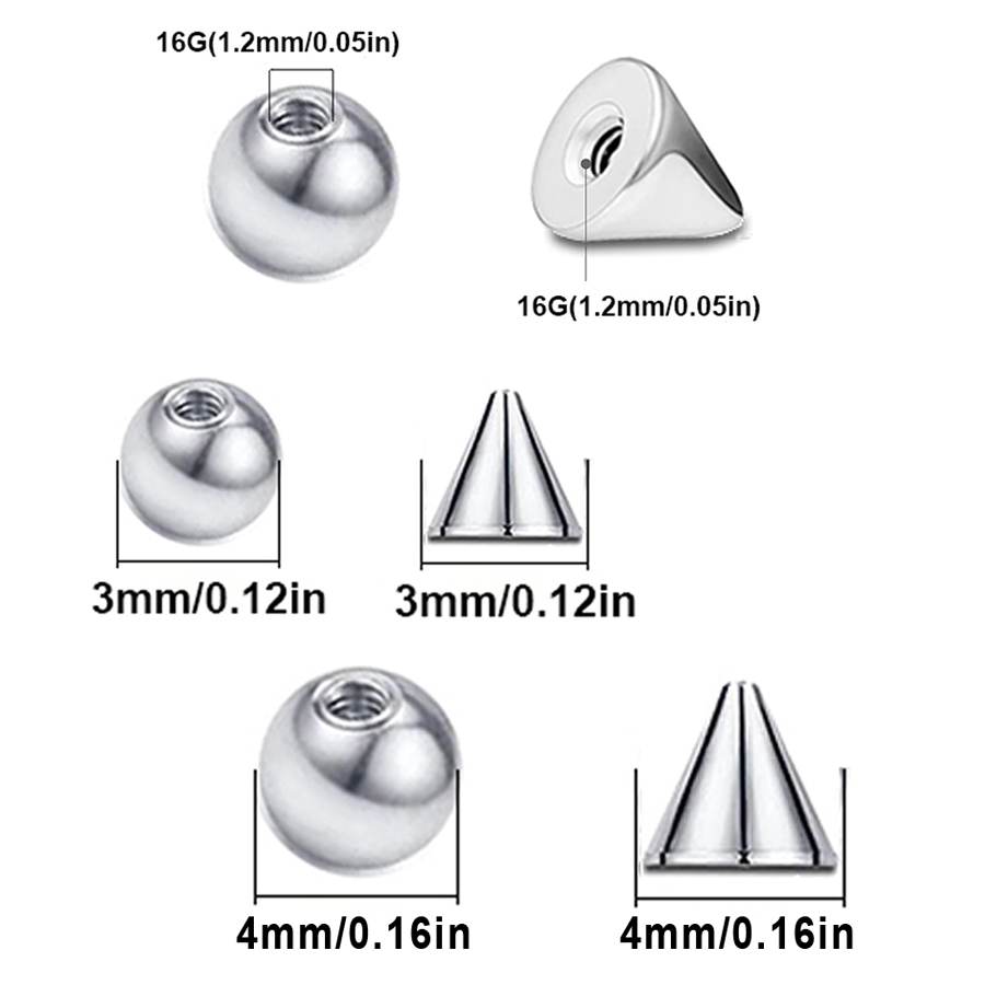 100pcs 16G 3mm 4mm Replacement - Body Jewelry Replacement Ball review and price