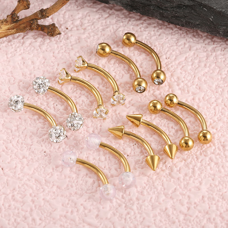 12-piece Set Stainless Steel P - Eyebrow Curved Barbell review and price