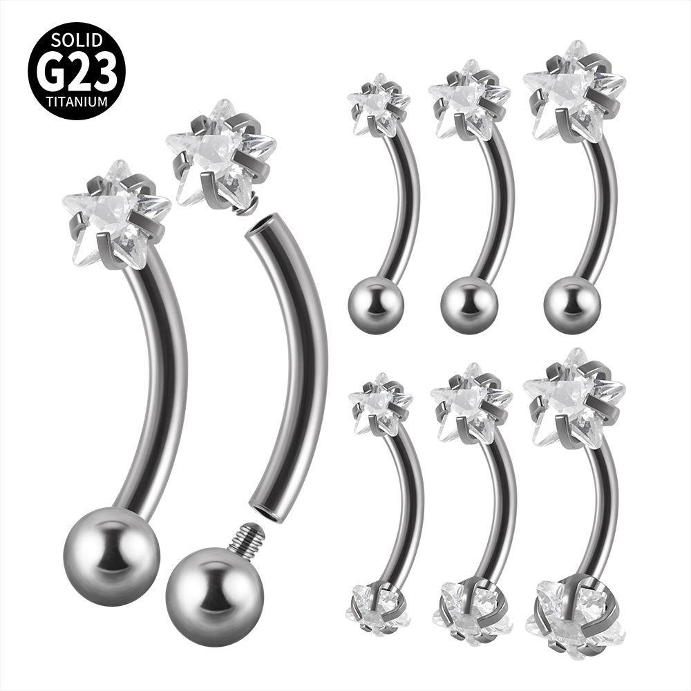 1PC G23 Titanium Eyebrow Barbe - Eyebrow Curved Barbell review and price