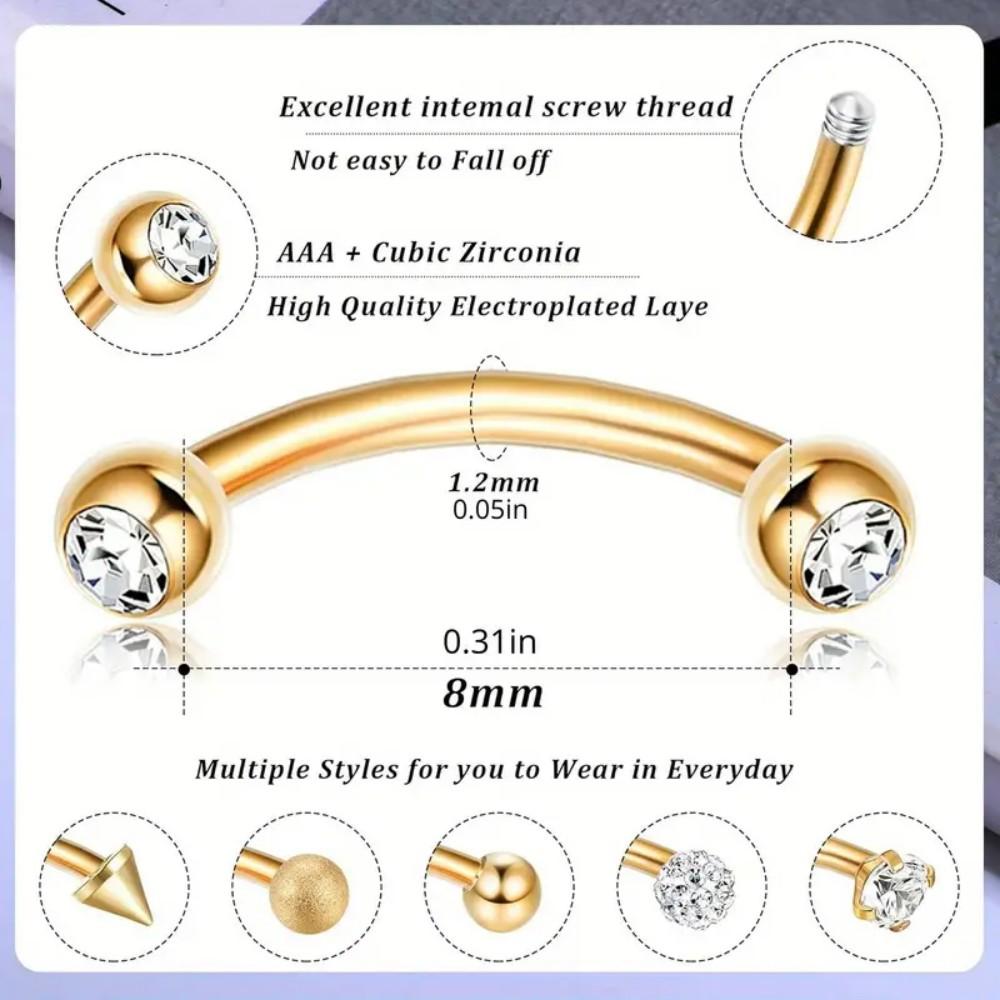 16G Stainless Steel Rook Pierc - Eyebrow Curved Barbell review and price