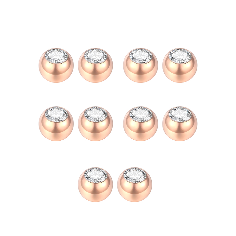 10Pcs Steel Piercing Balls CZ  - Body Jewelry Replacement Ball review and price