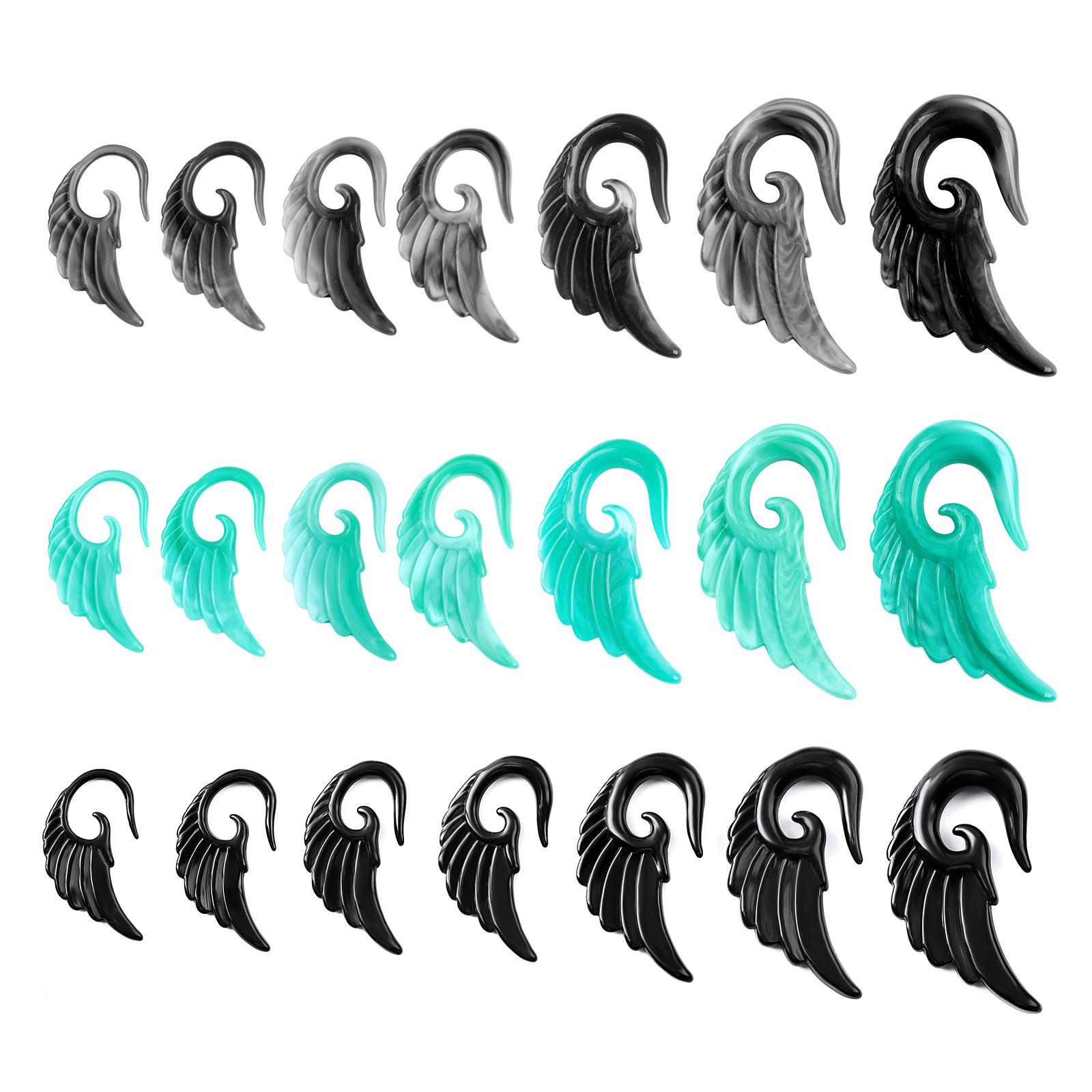 2Pcs Angel Wings Ear Gauges 3- - Body Jewelry Hypoallergenic review and price