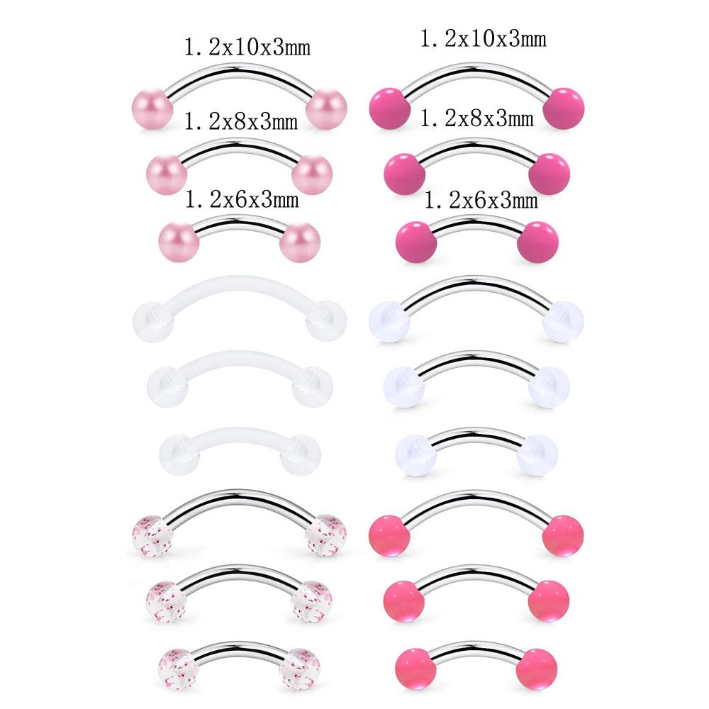 1/18Pcs Set 16G 6/8/10mm Eyebr - Eyebrow Curved Barbell review and price