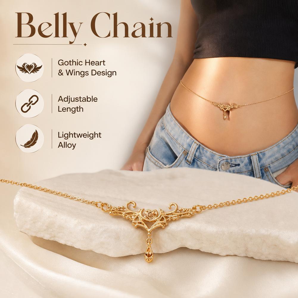 Gothic Heart Flame Waist Chain - Body Jewelry Chains review and price