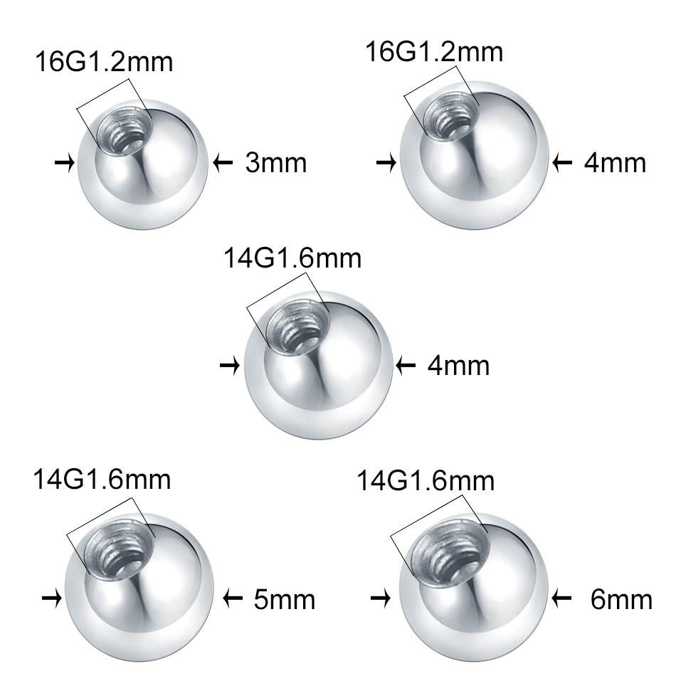 10PC Stainless Steel Screw Bal - Body Jewelry Replacement Ball review and price