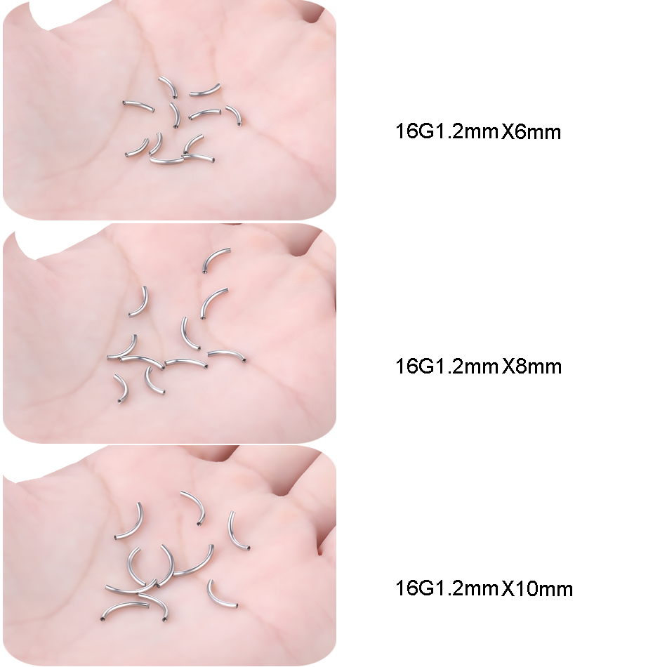 10Pcs/set G23 Titanium Interna - Eyebrow Curved Barbell review and price