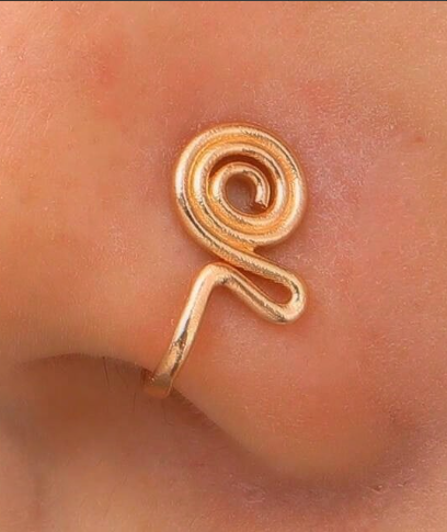 Gold Spiral Pattern Non-pierce - Body Jewelry Nose Studs review and price