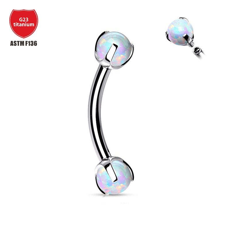 F136 Titanium Opal Eyebrow Pie - Eyebrow Curved Barbell review and price