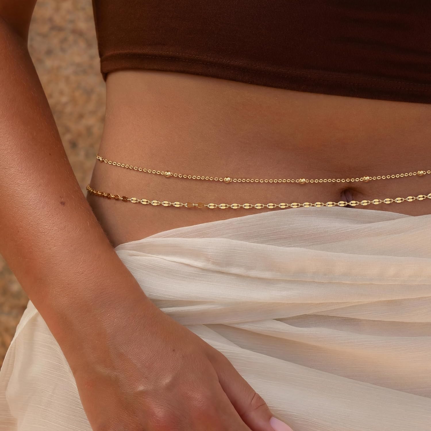 14K Gold Plated Waist Chain Wo - Body Jewelry In Bulk review and price